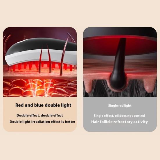 Hair Growth Comb Light Therapy for Thicker Healthier Hair Portable Hair Massager Handheld Scalp Device