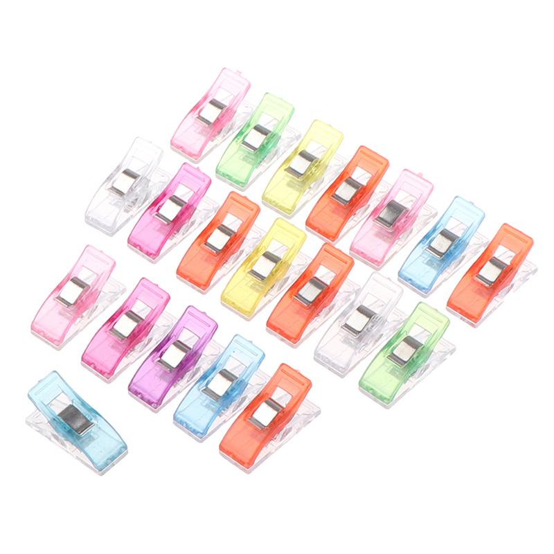 20Pcs Mixed Color Plastic Edging Clip Plastic Small Clip Sewing Positioning Clip
