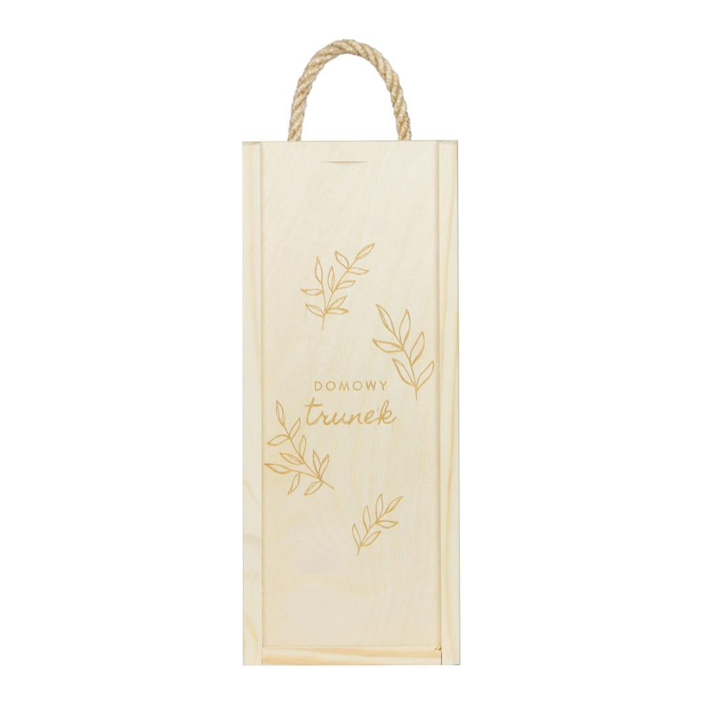 Wooden wine box HOME DRINK with engraving