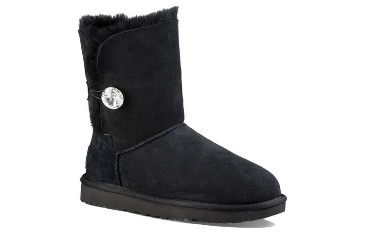 UGG Классическая блестящая пуговица, на флисовой подкладке, черная, женская 1016553-BLK