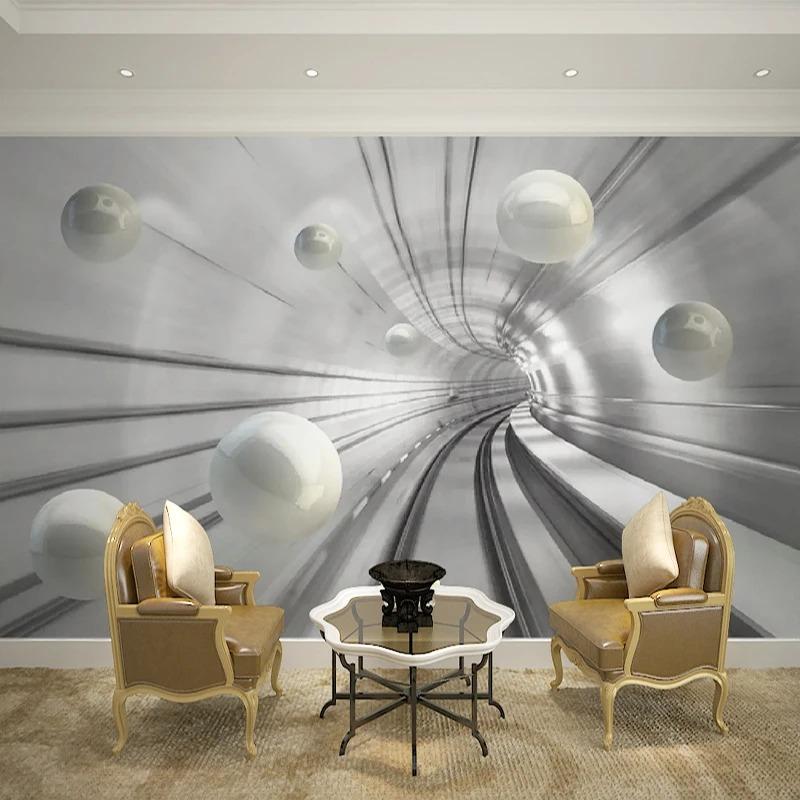 Modern Photo Wallpaper Abstract Tunnel Space Sphere 3d Wall Mural Living Room Bedroom Home Decor Wall Papers