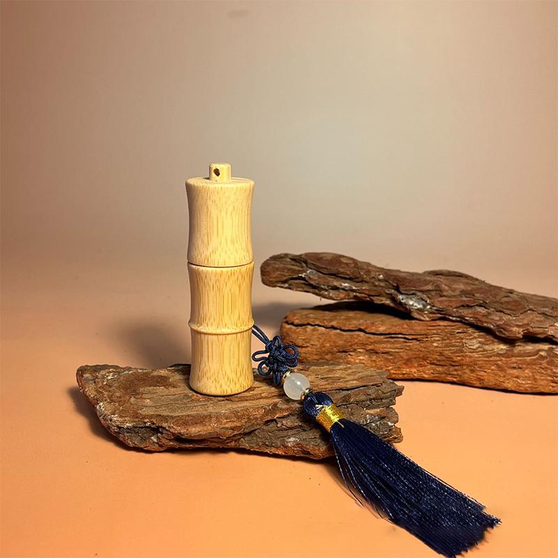 5ml Eco-Friendly Bamboo Roll-on Bottle with Tassels Steel Roller Ball Refillable Container for DIY Perfume Lipgloss