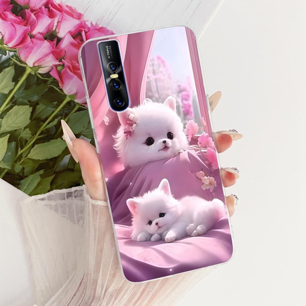 Casing For Vivo V15 Pro Cover Transparent Cute Cat Fashion Butterfly Funny Painted Phone Case For Vivo 1818