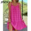 JPNTKY Women's Fashion Summer Spring Floral Print Sleeveless U-Neck Casual Dresses