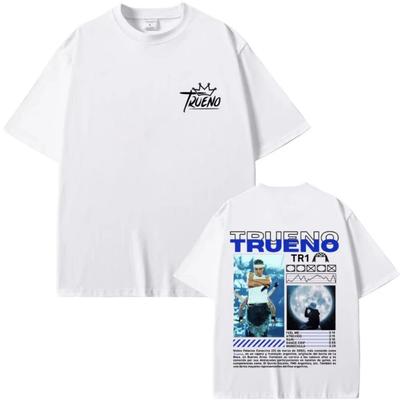 Ограниченная серия Графическая футболка с изображением рэпера Trueno Мужская Женская Мода Хип-Хоп Футболка с коротким рукавом Мужская Хлопковая Оверсайз Футболка Уличная одежда