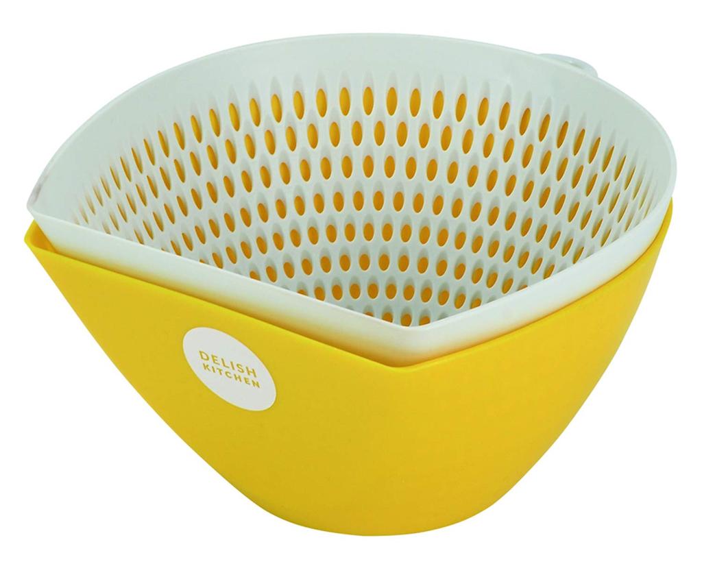 Delish Kitchen Pearl Metal Chili Tori Дуршлаг Чаша Большая желтая CC-1387