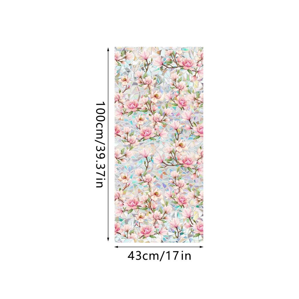 PVC Flower Window Electrostatic Stickers Privacy Protection Static Cling Decoration Reusable Glass Decals for Home Bathroom