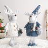 Christmas Reindeer Plush Toy Decorative Figure Holiday Window Display Home Party Ornament