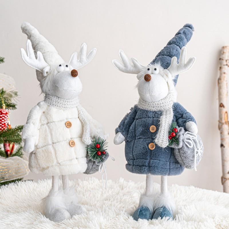 Christmas Reindeer Plush Toy Decorative Figure Holiday Window Display Home Party Ornament