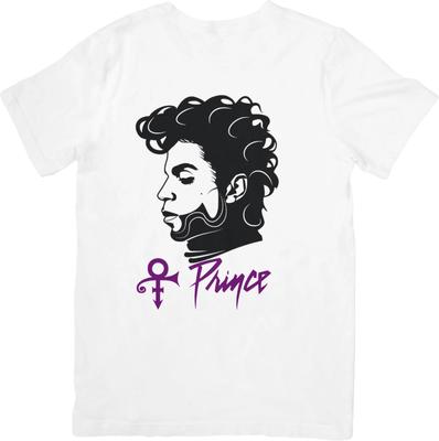 Prince Music Футболка унисекс посадки для мужчин и женщин, качественный хлопок, белая.