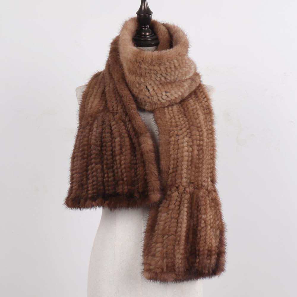 Горячая Распродажа Зимний Женский Теплый Вязаный Шарф из Натурального Меха Норки Натуральная Роскошная Шаль из Меха Норки Женский Длинный Стиль Шарфы из Натурального Меха Норки