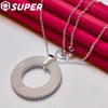 Super Fine 925 Sterling Silver Woven Round Pendant Necklace Wedding Fashion Jewelry