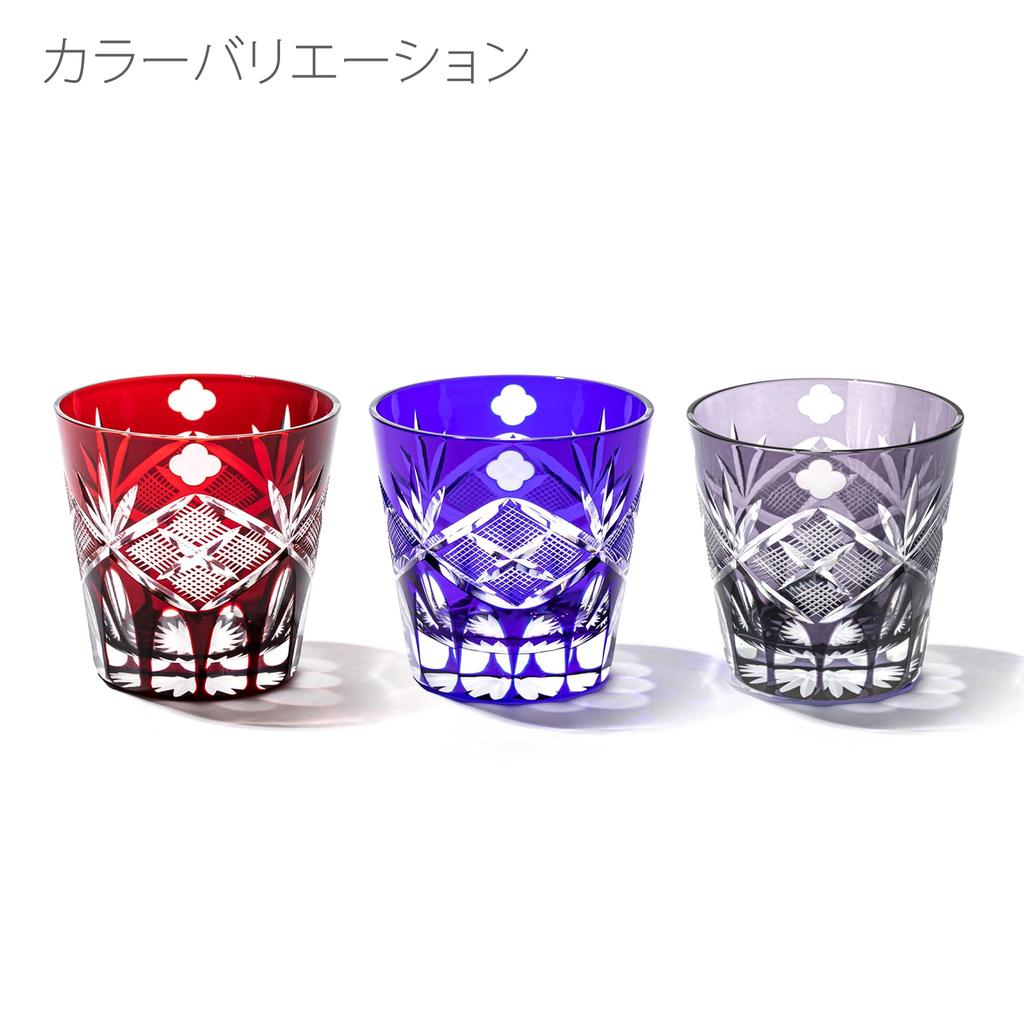 Кобо Эдо Кирико Ёцуба Генроку Crest Tenkai Старый стеклянный деревянный ящик, сделанный в Японии [Официальный представитель Таймуро] (Эдо Пурпурный) ТБ90625-4М