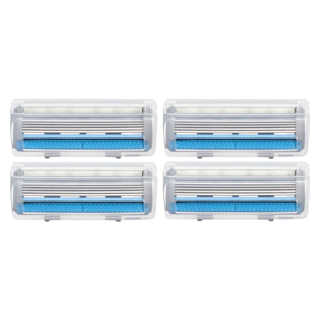 Чувствительное стальное лезвие + масло баобаба, 4 картриджа