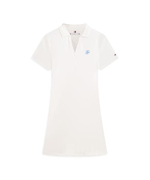 Платье-поло TOMMY HILFIGER с открытым воротником и надписью (T22G3Tdr090Wt1Ybl)