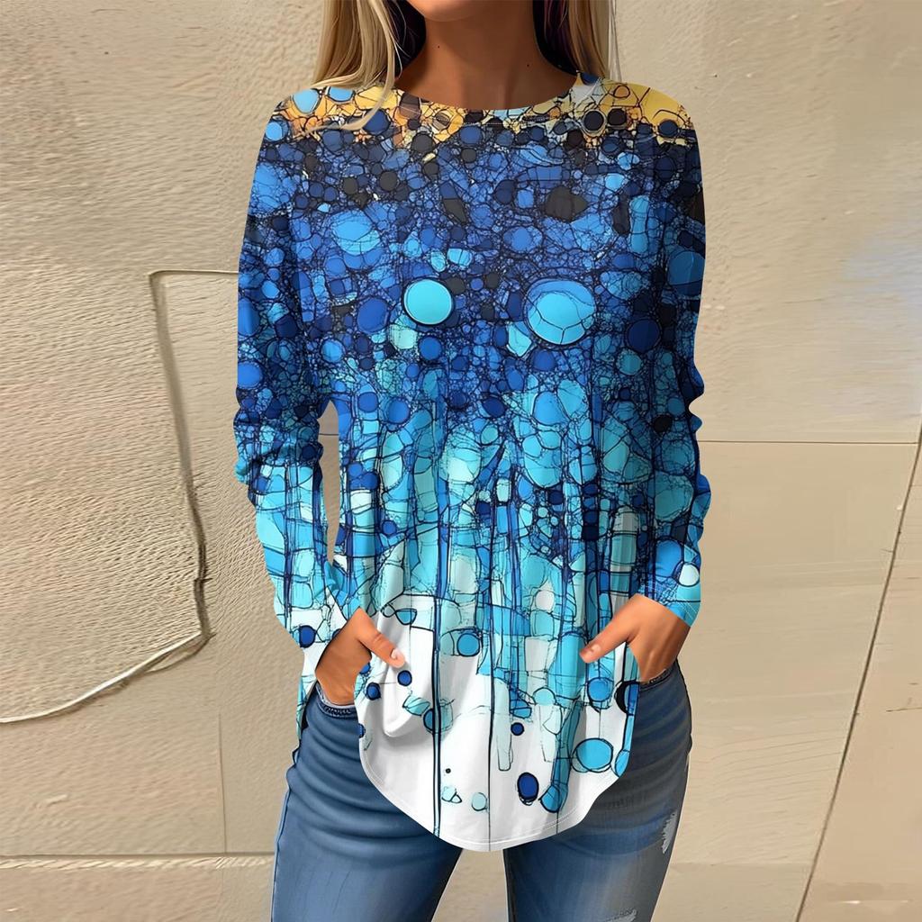 Футболки для женщин, осенние повседневные рубашки с длинным рукавом, толстовка, винтажный топ с графическим принтом, пуловер