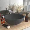 VidaXL Round Luxury Bathroom Sink Countertop Washbasin Toilet Hand Basin Cosmetic Room Interior Matte Dark Grey 146972