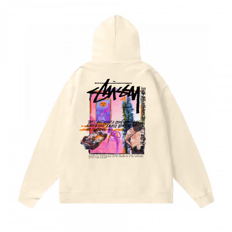 Худи Stu Streetwear Зимняя теплая хлопковая толстовка на флисе с принтом букв Свободный крой Мужская