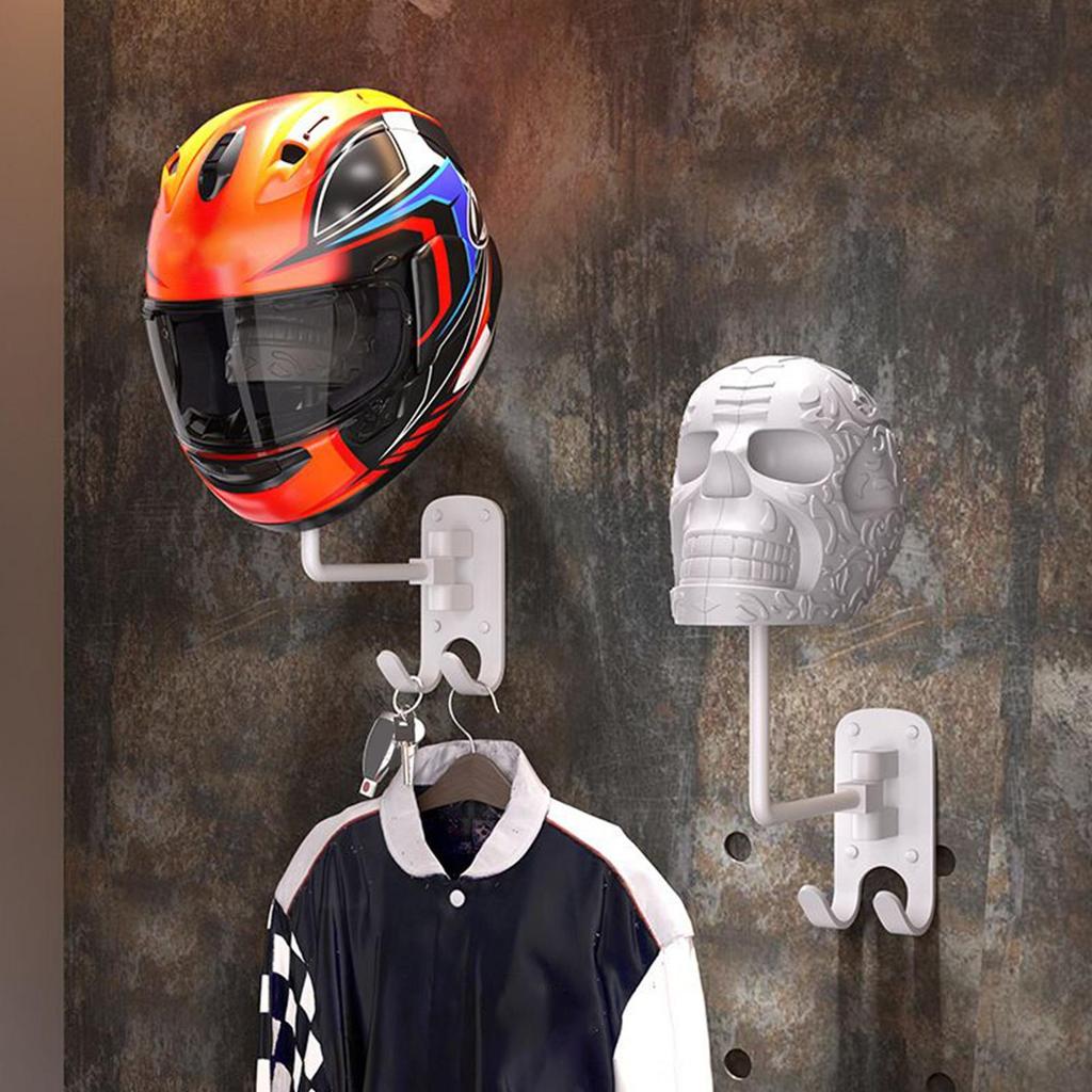 Helmet Wall Mount Skull Shape Hat Rack Decorative Wall Mount Helmet Display Holder for Garage Entryway Bedroom Women Men Party