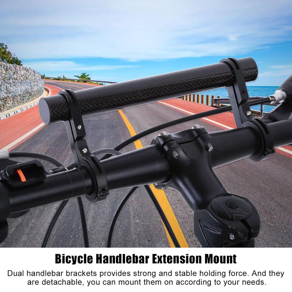 Bicycle Handlebar Bracket Extension Mount Holder for Bike Light Flashlight Speedometer(Black)