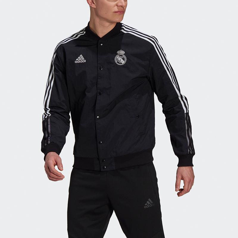Adidas Куртка-бомбер Real Madrid CNY, мужская верхняя одежда, черная GU6958