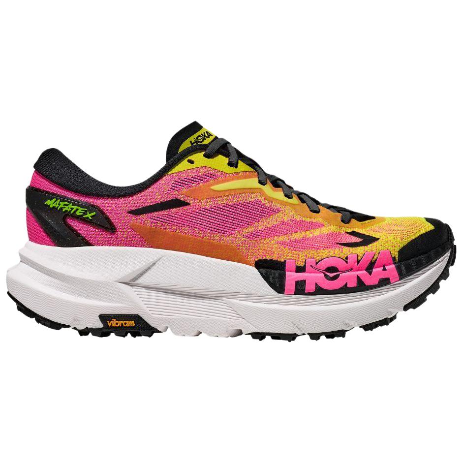 HOKA One One Mafate X Classic Универсальные Нескользящие Прочные Дышащие Легкие Кроссовки для Трейлраннинга Женские Кроссовки Желто-Розовый 1162010-NNH