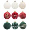 6pcs Velvet Christmas Painted Balls Pendant 6cm Christmas Tree Ornaments  Holiday Festival Decor