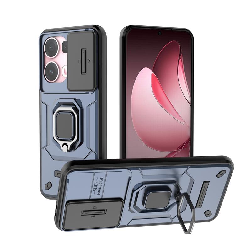 For OPPO Reno 13 Pro 5G Case Slide Lens Protect Shockproof Armor Phone Cases For OPPO Reno13 Pro Reno13Pro Ring Holder Cover