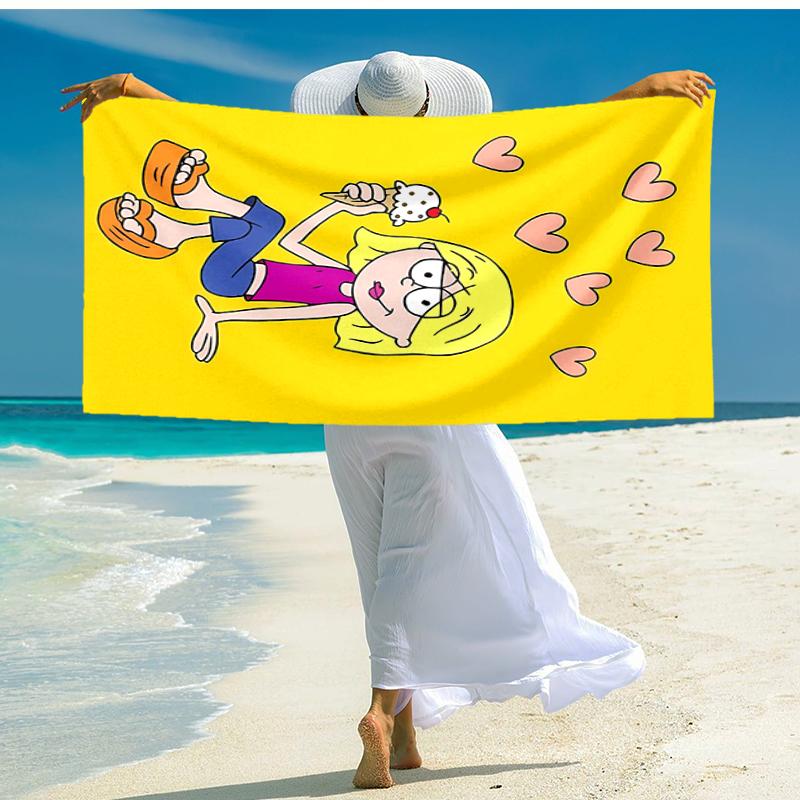 1pc Lizzie McGuire Y Sus Locuras1 Beach Towel, Comfortable and Thick, and Swimming/Bath/Picnic/Camping Towel, Suitable for Seaside Beaches