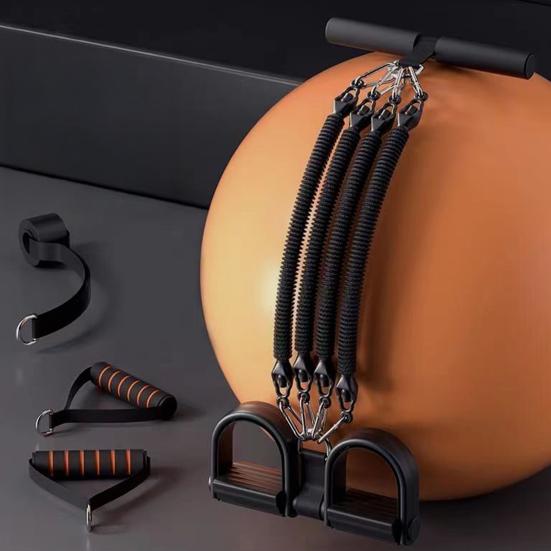 2/3/4-Tube Pedal Puller Resistance Band with Handle Multifunction Elastic Yoga Sit-up