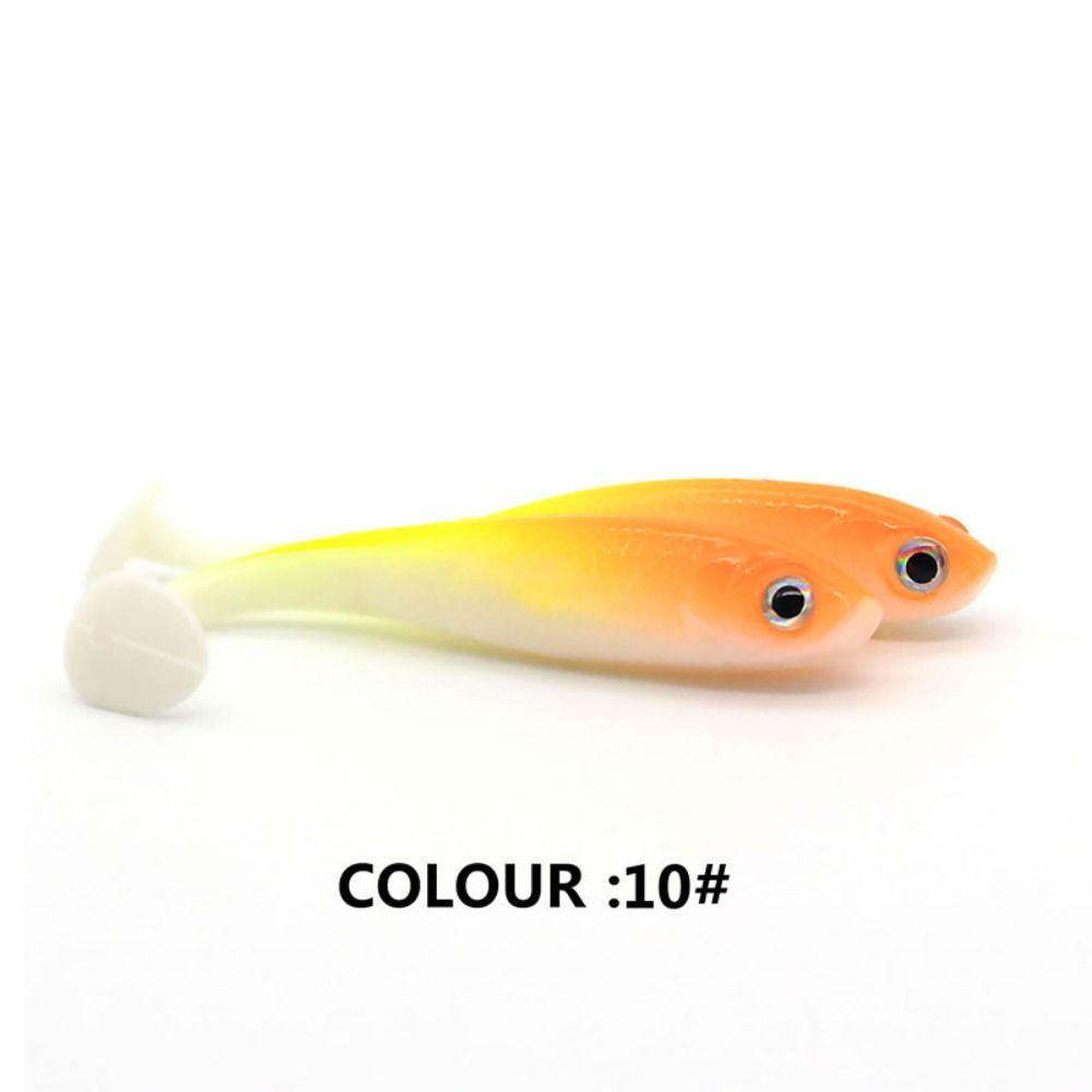 5PCS Artificial T-tail Soft Bait Silicone Jigging Wobblers Paddle Tail Swimbaits  Pike