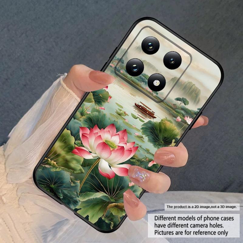 Корабль и Красный Лотос Для Xiaomi Poco X7 M7 Pro 5G M5 X4Pro 4 M6 4G C65 C75 F6 F5 X6 5 7 X5 F7 Ultra M5S M4Pro 5G мягкий чехол для телефона