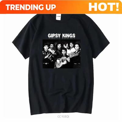 Индивидуальная футболка НОВАЯ Футболка группы Gipsy Kings Черная с коротким рукавом Все размеры от S до 5XL 1F995 Длинные или рукава Винтажная стирка Легкая