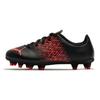 Puma Tacto FG/AG Artificial Grass Round Toe Lace-Up Low Top Kids Football Shoes Kids Football Shoes Black Pink 106310-08