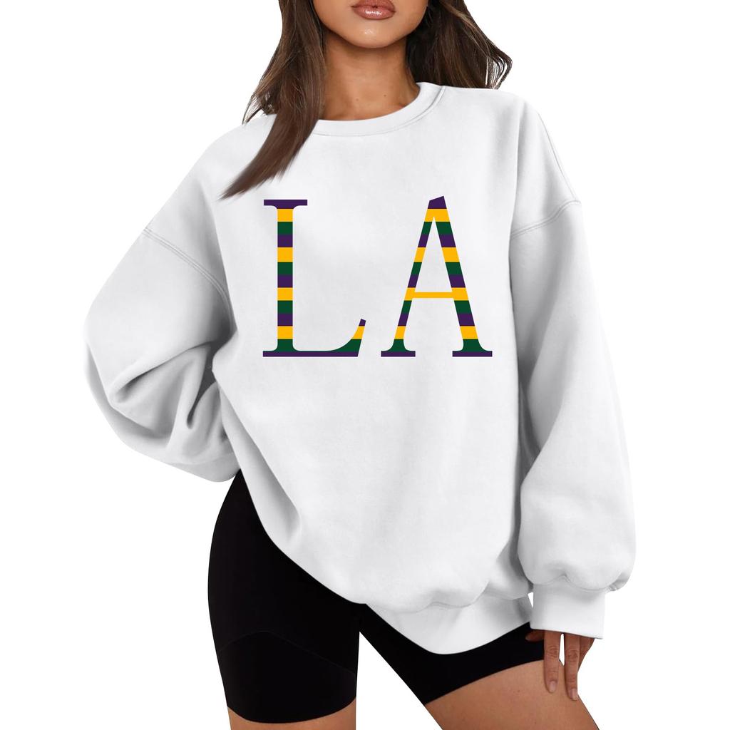 Женская повседневная мода карнавальный принт длинный рукав O-образный вырез толстовки пуловер топ