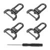4-Piece Swivel Rasp Hooks, 25mm (1") D-Ring Detachable Snap Hooks Metal Lobster Claw Hooks with Screwdriver for Wallet Keychain DIY Crafts, Bla