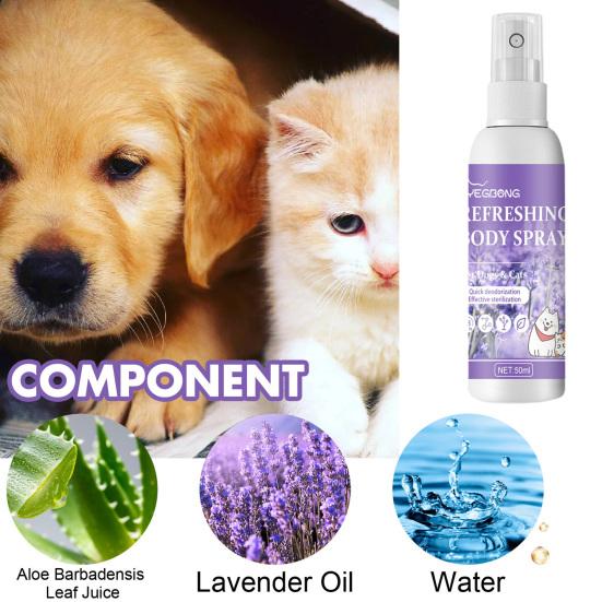 50 мл дезодорант-спрей для домашних животных, мягкий натуральный, не раздражающий, питательный, успокаивающий, для кошек и собак, свежий воздух