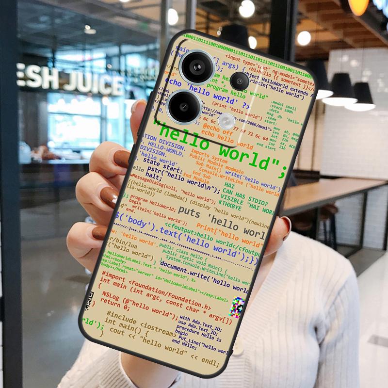 Programming Languages Cover For Xiaomi Redmi Note 13 Pro 12 11 9 10 Pro 9S 10S 11S 12S Redmi 12 10C 12C 13C Case