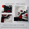 1PC Rose pattern Bedding Quilt Set Quilt Cover Pillowcase Home Decoration Birthday Gift (1 * duvet cover + 25 * pillowcase, without core)
