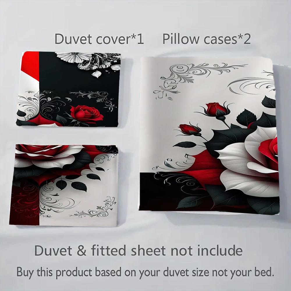1PC Rose pattern Bedding Quilt Set Quilt Cover Pillowcase Home Decoration Birthday Gift (1 * duvet cover + 25 * pillowcase, without core)