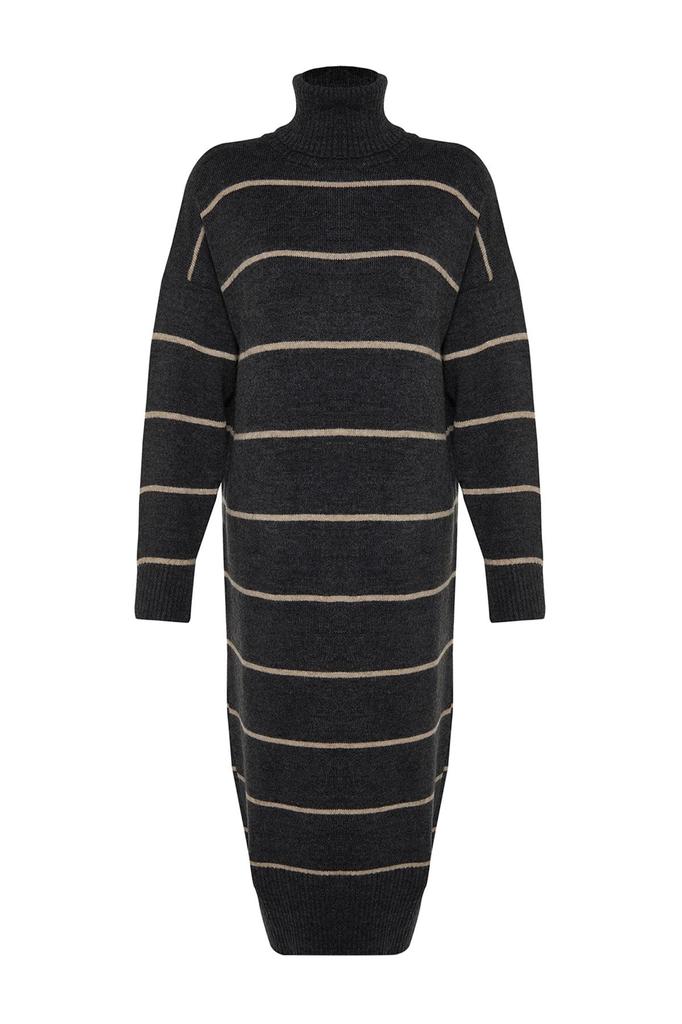 Женское стильное платье в каменную полоску, широкое трикотажное платье макси