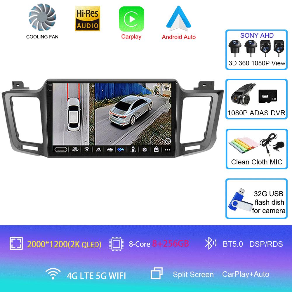 Android 14 Автомобильное радио для Toyota RAV4 RAV 4 2013 - 2017 Мультимедийный видеоплеер 4G Carplay GPS Стерео Головное устройство Авто