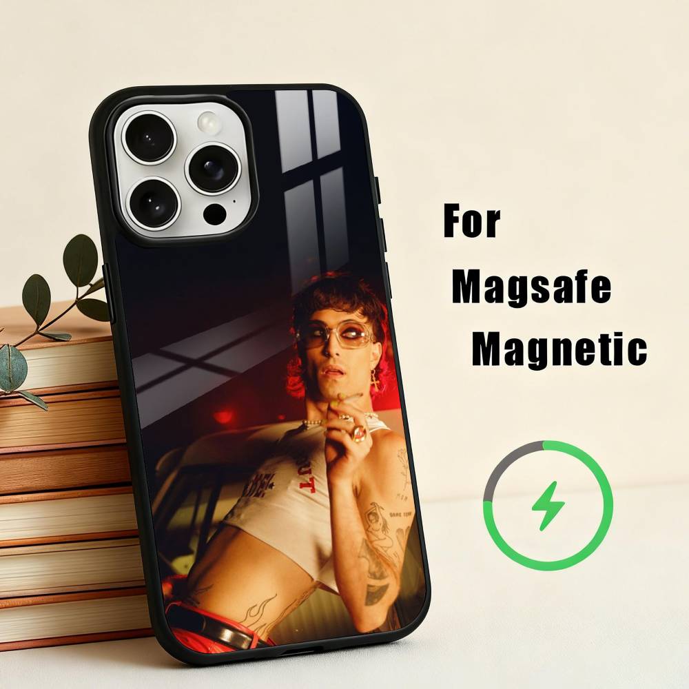 Чехол для телефона M-Maneskin-N D-Damiano David Для iPhone 17, 16, 15, 14, 13, 12, 11 Plus, Для чехла с магнитной беспроводной зарядкой
