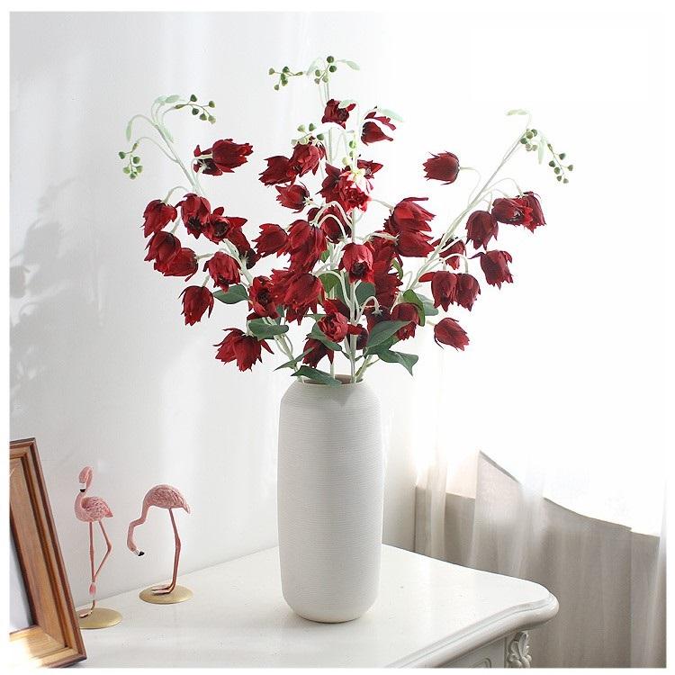 83 см Искусственные цветы Искусственные цветы колокольчика Шелковые искусственные цветы Сухоцветы для свадебной вечеринки Украшение дома Цветочные