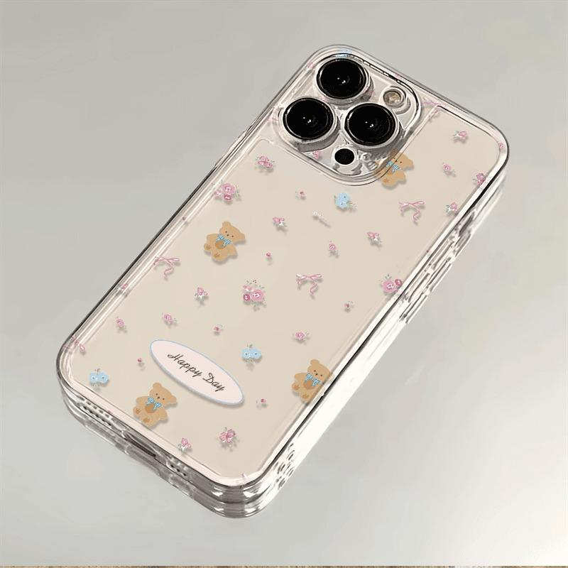Small Fresh Light Blue Floral Fragments Protective Cover for IPhone 16 15 14 13 12 11 Pro Max Plus Protection Back Cover Bumper