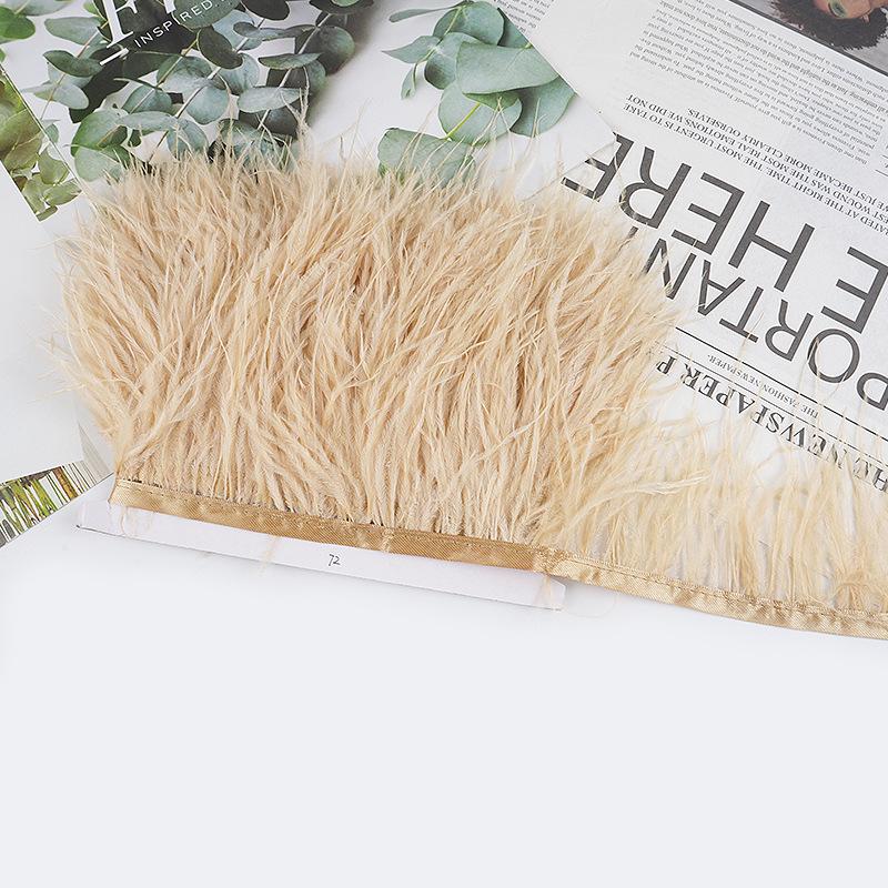 8-10Cm Ostrich Feather Wedding Dress Diy Performance Clothing Accessories Feather Tassel Including Webbing