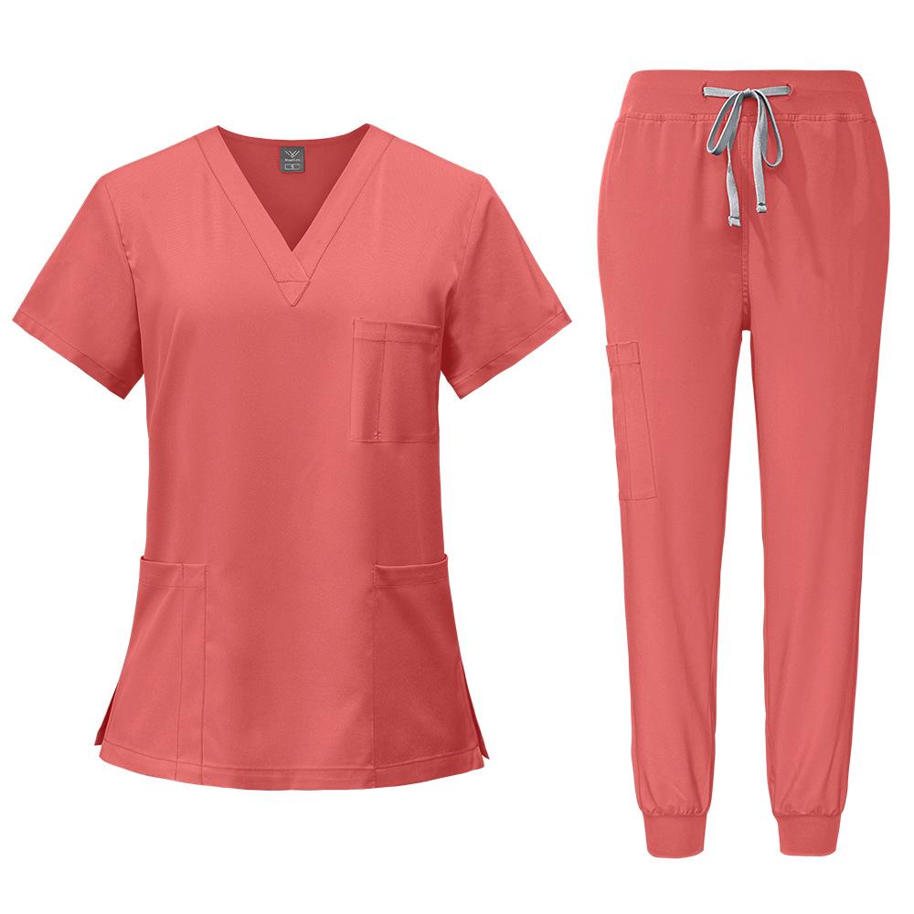 Unisex Quick-Dry Stretch Scrub Suit - Short Sleeve for Medical Professionals