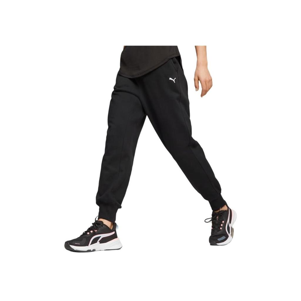 Puma Train Favorite Fleece Training Pants Solid Color Elastic Sweat Absorbent Casual Pants Women Pants Black 524234-01