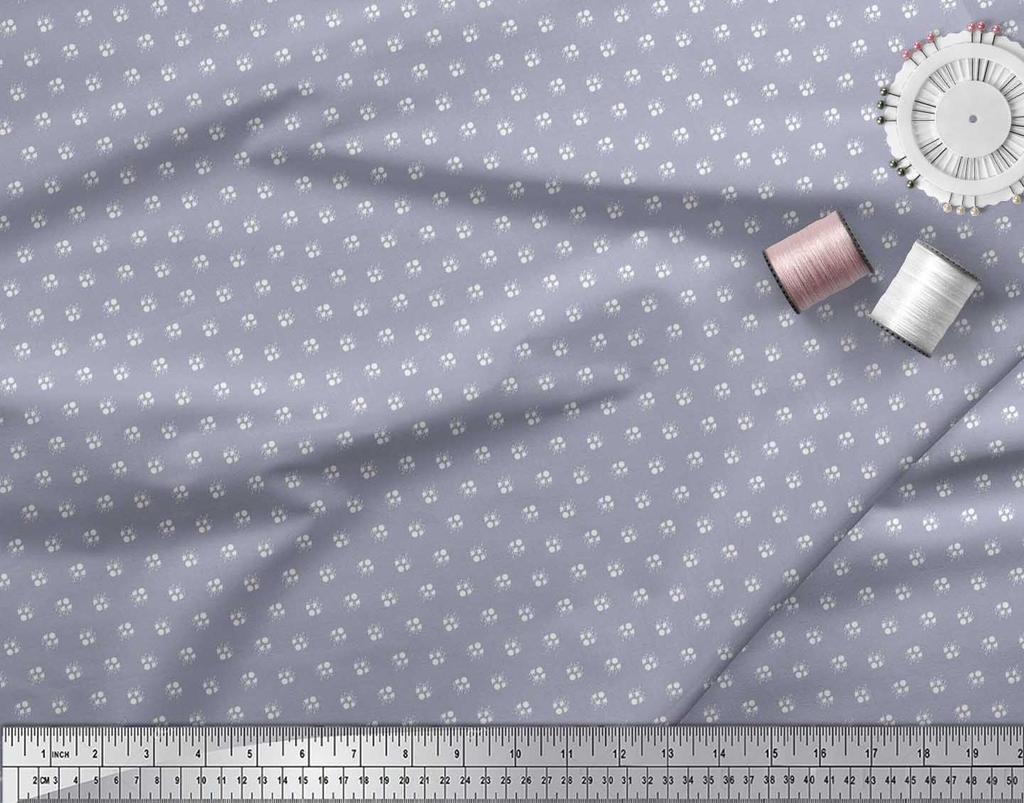 Soimoi Japan Crepe Satin Fabric Dot & Ikat Small Motif Shirting Print Fabric by the Metre 42 Inch