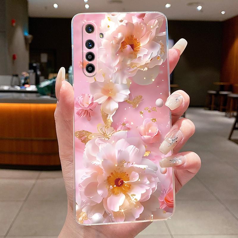 Чехол для Realme XT X2 RMX1921 RMX1992 Прозрачный Роскошный Модный Бабочка Цветок Мягкий Силиконовый Чехол для Телефона для Realmex2 Realmext Case